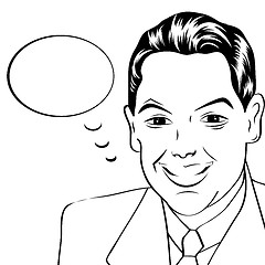 Image showing smiling businessman, pop art style illustration