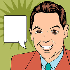 Image showing smiling businessman, pop art style illustration