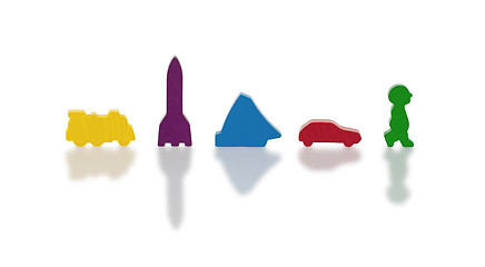 Image showing Small wooden toys isolated