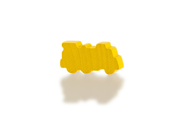 Image showing Yellow wooden toy train