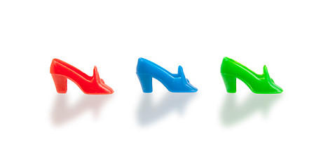 Image showing Small plastic toy shoes