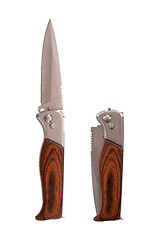 Image showing Pocket knife isolated, open and closed