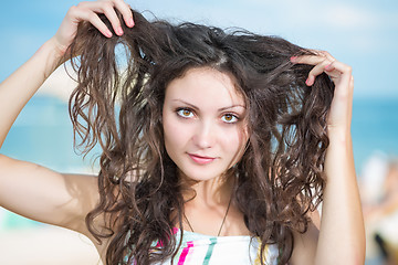 Image showing Portrait of playful young lady