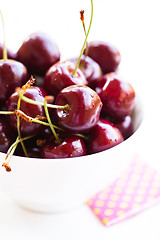 Image showing Fresh red cherries