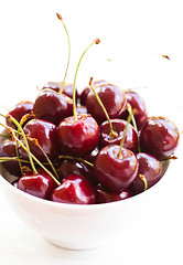 Image showing Fresh red cherries