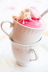 Image showing Raspberry and vanilla ice cream