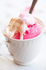 Image showing Raspberry and vanilla ice cream