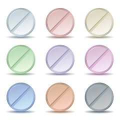 Image showing Set of color pill icons