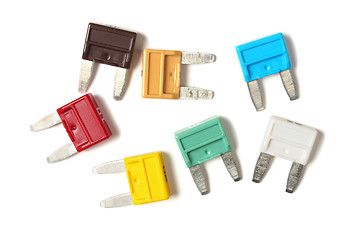 Image showing Set of mini blade type fuses