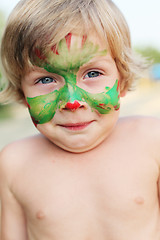 Image showing boy child with a mask on her face