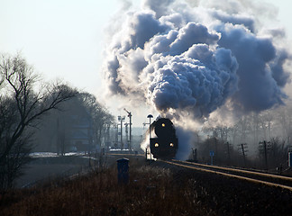 Image showing Old retro steam train