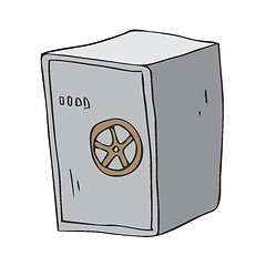 Image showing steel safe root bank to keep money cartoon vector