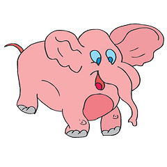 Image showing elephant pink baby animal cute design cartoon shower art wildlif