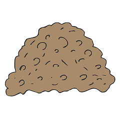 Image showing pile dirt of soil land on white background vector illustration