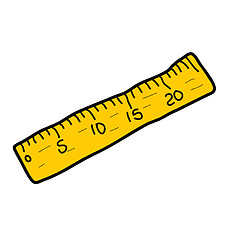 Image showing ruler yellow measure tape measuring tool instrument vector isola