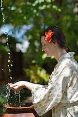 Image showing spa treatment at tropical resort