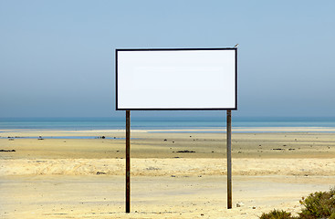 Image showing Blank space on beach sign