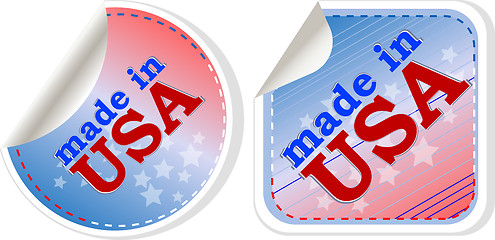 Image showing stickers label tag icon set - made in usa