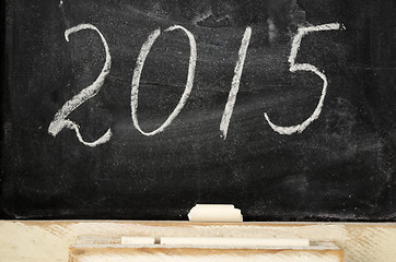 Image showing slate blackboard with the inscription 2015