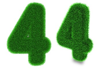 Image showing Number four made of grass