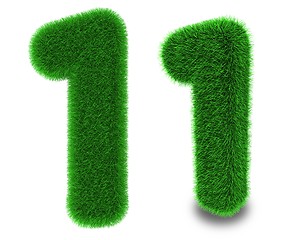 Image showing Number one made of grass