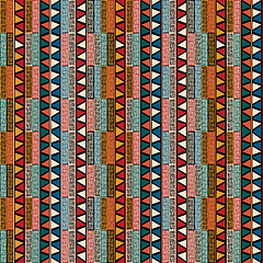 Image showing Strip ethnic seamless pattern