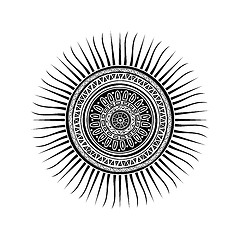 Image showing Mayan sun symbol