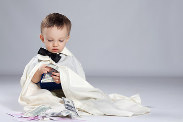 Image showing Toddler boy businessman