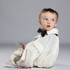 Image showing Toddler boy businessman