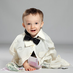 Image showing Toddler boy businessman