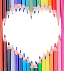 Image showing Heart of Colored Pencils