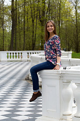 Image showing portrait of a girl in the park