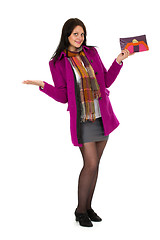 Image showing Beautiful girl in a bright coat