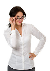 Image showing beautiful girl with glasses
