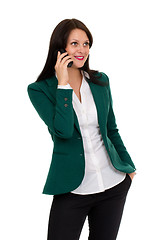 Image showing beautiful business woman talking on the phone