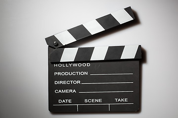 Image showing Clapperboard cinema on white