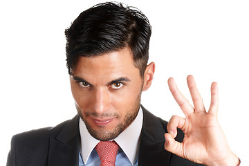 Image showing Businessman making ok sign
