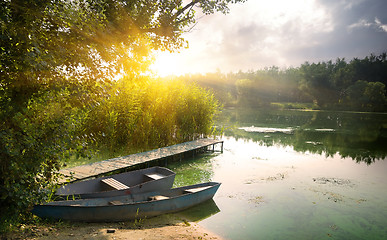 Image showing Boats on river