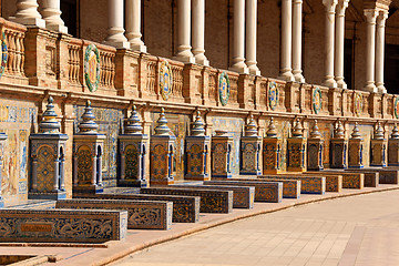 Image showing Detail of Palacio Espanol in Seville, Spain