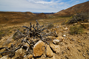 Image showing vulcanic timanfaya  rock stone sky  hill