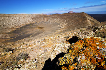 Image showing vulcanic timanfaya  rock stone sky  lanzarote 