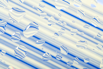 Image showing blue abstract background with water drops