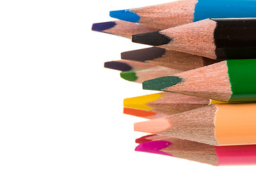 Image showing Colour pencils isolated on white