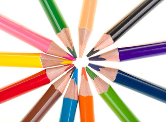 Image showing Colour pencils isolated on white