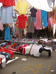 Image showing A clothes shop at a market place