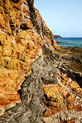 Image showing rock stone sky    water    coastline and summer in lanzarote spa