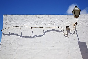 Image showing a bulb in the blue sky wall arrecife teguise lanzarote spain