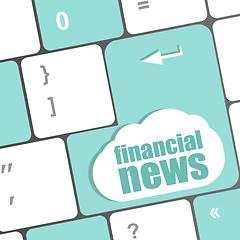 Image showing financial news button on computer keyboard
