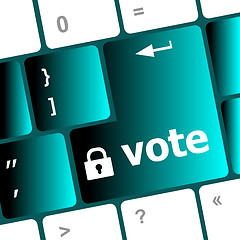 Image showing vote button on computer keyboard key