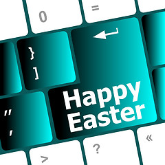 Image showing Happy Easter text button on keyboard keys